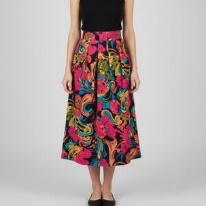 Vintage Maggie McNaughton 90s Colorful Floral Skirt